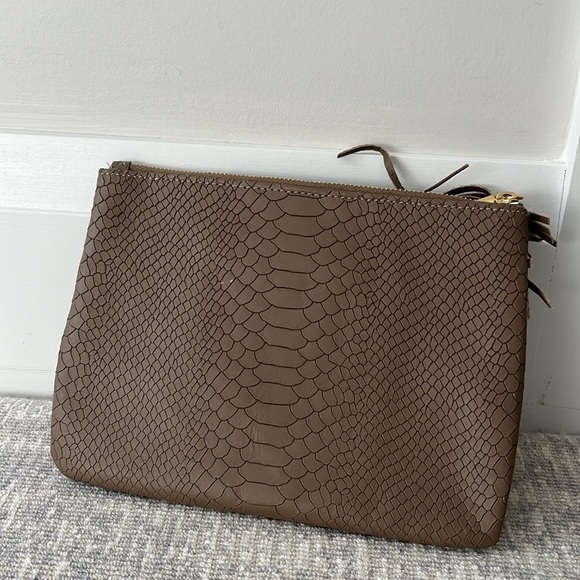 Gigi Python Embossed Clutch Bag - Picture 2 of 3
